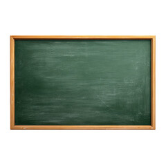 Empty green chalkboard isolated on transparent background high resolution png cutout