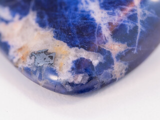 A detailed close‑up of a polished sodalite stone.