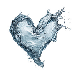 Hand-drawn black ink heart shape splatter art isolated on transparent background