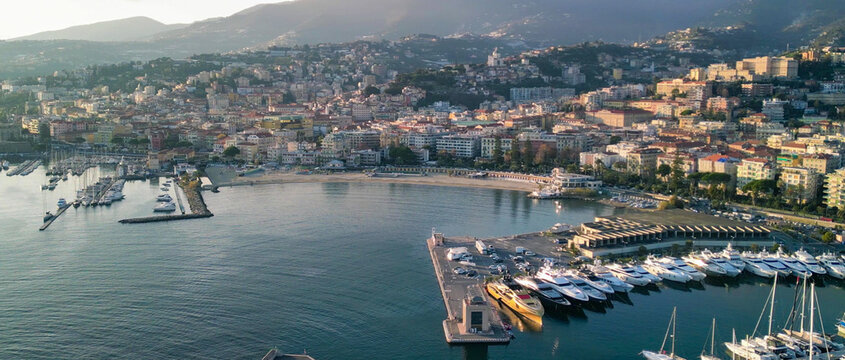 Aerial view of italian port