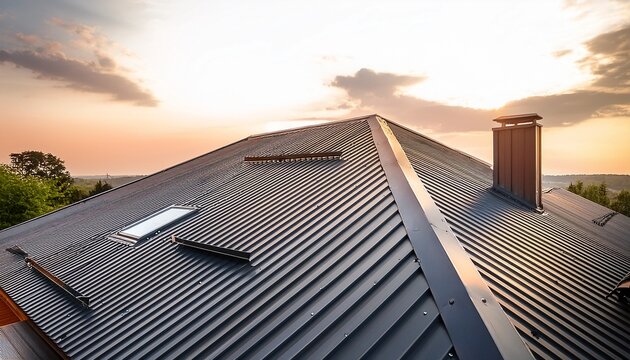 corrugated metal roof installed in a modern house corrugated metal roof modern roof made of metal metal sheet roof