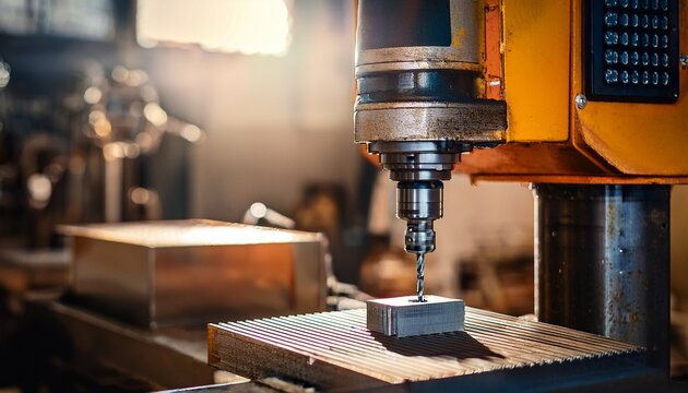 industrial drilling machine in a workshop