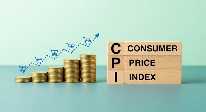 Consumer Price Index (CPI) Increasing: Economic Inflation and Rising Shopping Costs Conceptual Image Consumer