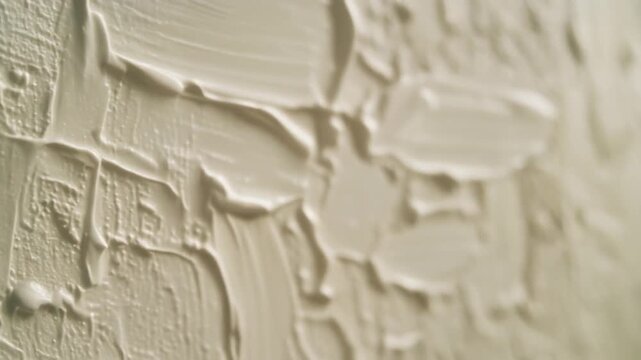 Close up beige creamy skincare texture spreadable lotion background