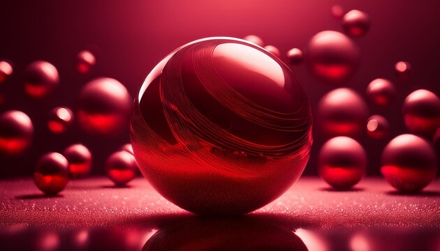 radiant red orb a mesmerizing dance of luminous red orbs against a deep crimson backdrop creates a captivating display of light and color perfect for adding a touch of elegance