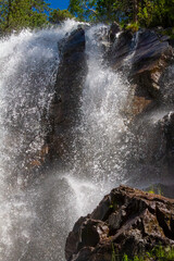 natural waterfall in the Pyrenees of Catalonia, Spain