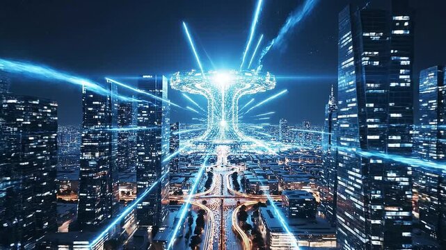 Futuristic circle HUD, GUI, UI interface screen design. Abstract style on blue background. Blank display, stage or podium for show product in futuristic cyberpunk style.Technology demonstration