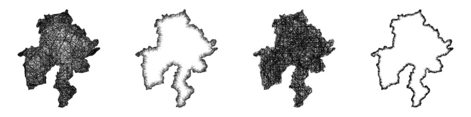 Sketch Namur outline map design set