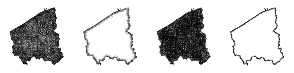 Sketch West-Vlaanderen outline map design set