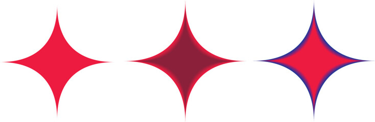 Obraz premium Sparkling starburst icons set with glowing shine effect for decorative highlight elements