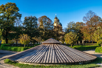 Autumn view of the Theatine Church of St. Cajetan in Munich, Germany