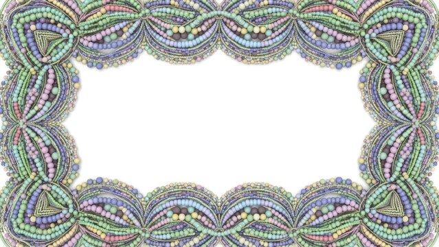 Abstract ornate frame with beads and decorative elements