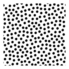 Big black round spots scattered. Irregular polka dot. Vector illustration. JPEG version. © Nurzhan