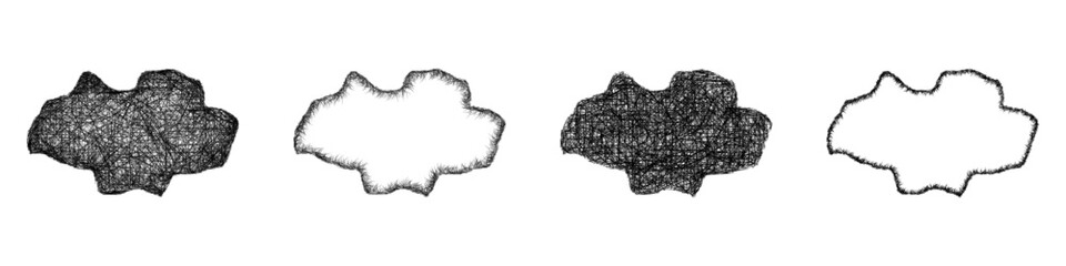 Sketch Gwangju outline map design set