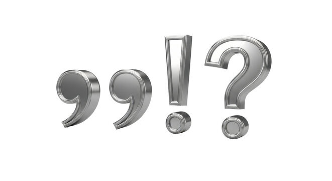 Silver punctuation marks