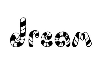 The Dream Fonts collection features black themed patterns, playful handwriting, and decorative font designs isolated on a light background.