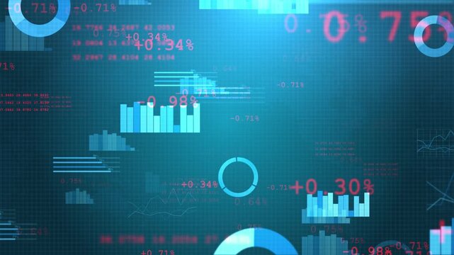 4k Data Analytics Information and Monitoring Concept Animation Video