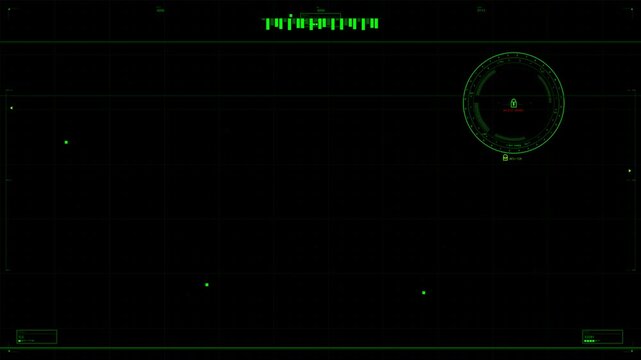 Hud animation design for webdesigner in sci-fi space showing data display and interface in dark background