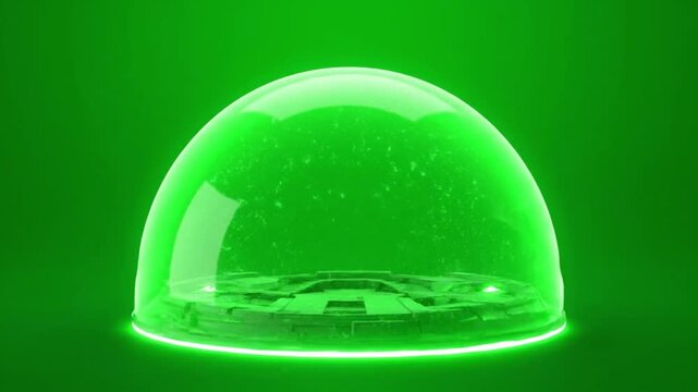 Green Energy Dome Shield Protection Force Field Animation