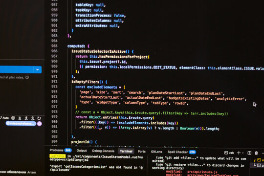 Backend Logs In JSON Format. Dark Terminal Reveals Detailed API Logs With Highlights And Metrics