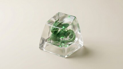 Detailed Green Dragon Artisan Keycap for Mechanical Keyboard with Glowing Effects