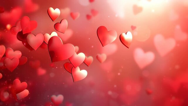 Red Hearts of Affection: A romantic depiction of numerous floating red hearts, symbolizing love and passion, perfect for conveying emotions of endearment. 