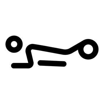 An outline icon showing a character using stability ball
