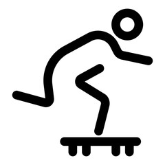 A line style icon depicting skateboarding trick © Prosymbols