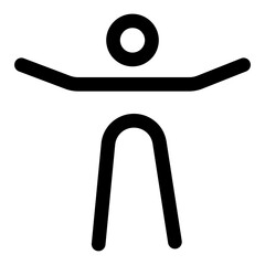 A line style icon depicting freedom stretch character
