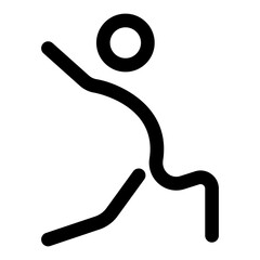 A linear style icon showing side lunge posture