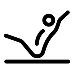 A line style icon depicting core strength exercise