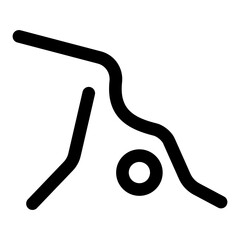 An outline style icon depicting stretching body movement