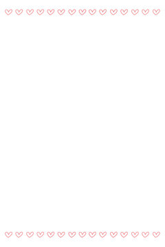 Heart border frame featuring delicate outline hearts. Romantic decorative overlay perfect for Valentine&rsquo;s Day, wedding invitations, greeting cards, scrapbooking, social media graphics, love-themed PNG