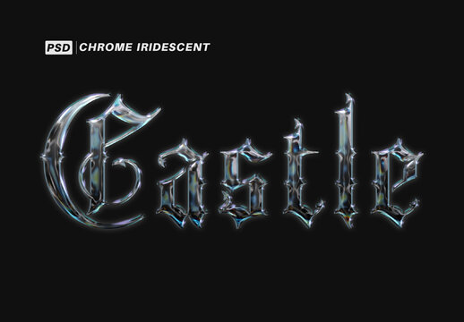 Gothic Chromatic Iridescent Glass Text Effect