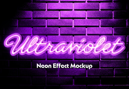 Script Neon Glow Effect Mockup