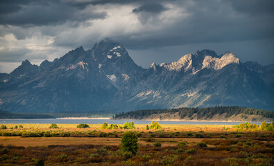 Grand Teton Range with Stormy Autumn Skies