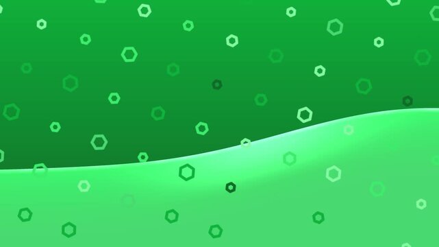 Animated Green Hexagons Falling Motion Graphic Background Loop