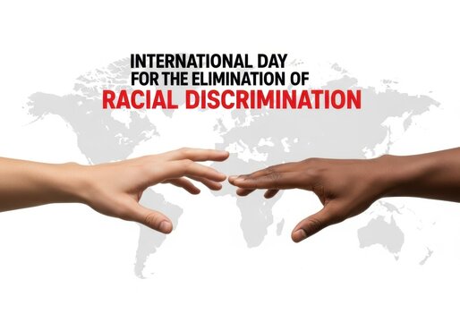 International day for the elimination of racial discrimination with hands reaching out