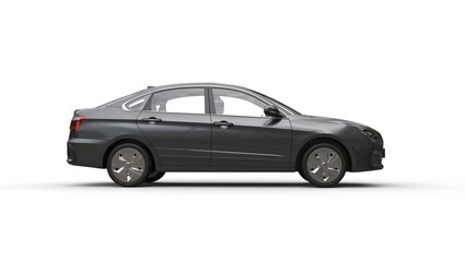 Fototapeta premium Modern elegant electric car in slate gray color - side view