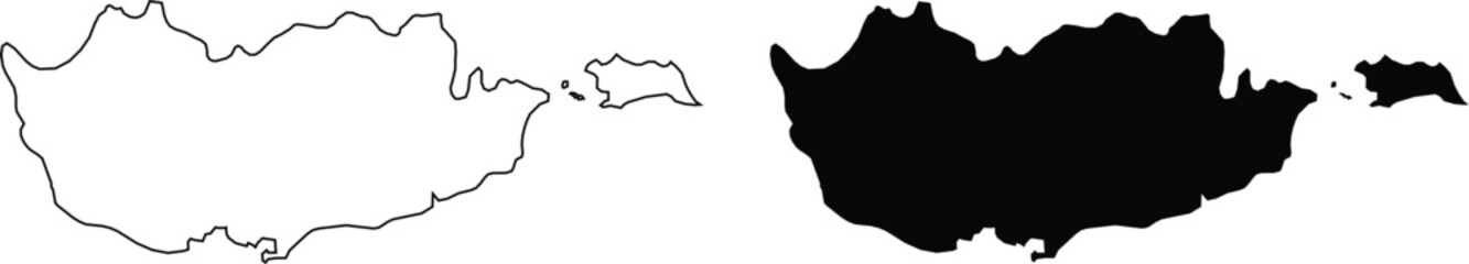 Outline and Silhouette Maps of Malta country © Design LL