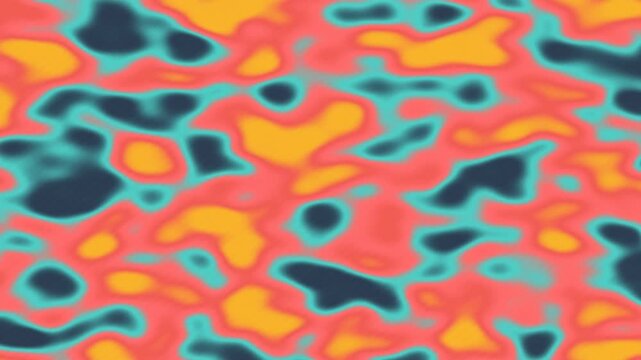 Bright Abstract Organic Shapes Motion Loop Background Yellow Red Teal
