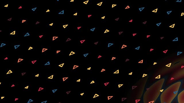 Colorful Triangles Swirl Motion Loop Background with Dark Space and Light Effect