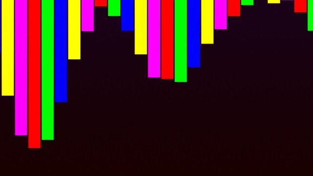 Colorful Vertical Bars Falling Down Abstract Background Footage