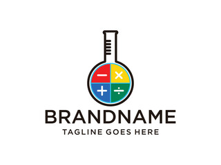 Mathematic lab symbol design, vector illustration, isolated on transparent background