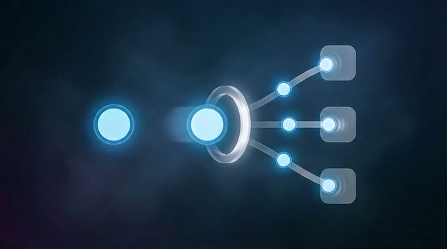 Cloud Network Load Balancing Hub Distributing Data to Multiple Nodes
