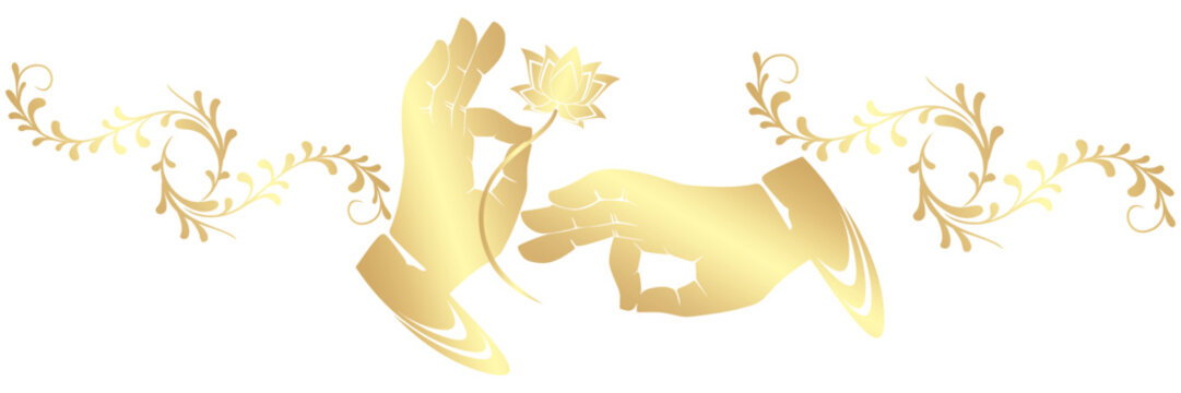 Line hand illustration background for vesak day