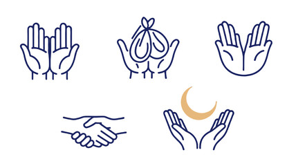 Fototapeta premium Hands in various gestures, illustrating concepts like giving, caring, and partnership.