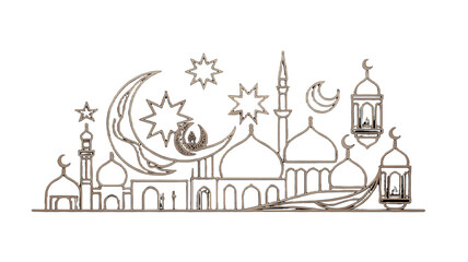 Naklejka premium Islamic cultural elements of building and decorations. 