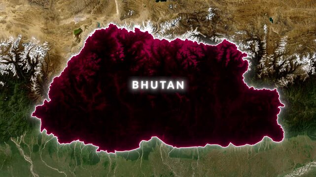 Bhutan Map Animation Zoom In