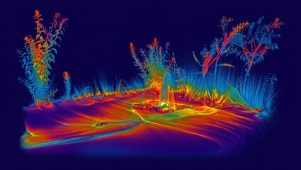 Abstract Colorful Thermal Imaging of Plants and Water